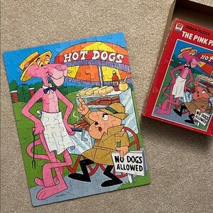VINTAGE 1980 Pink Panther jigsaw puzzle 🧩 100 large pieces. 14 x 18” GUC